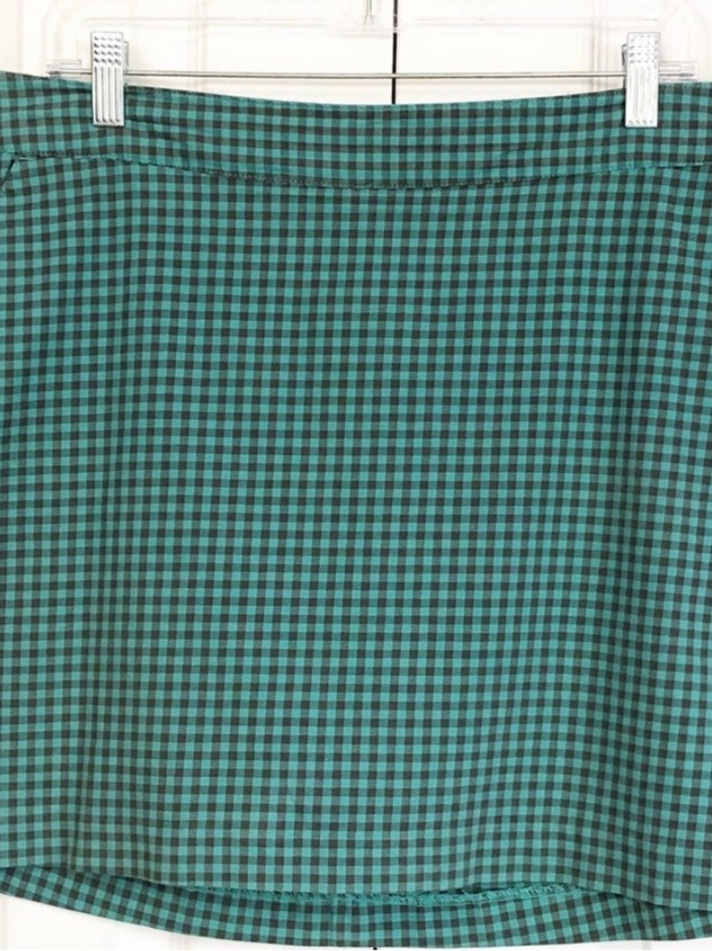 Lady Hagen Sporty Teal Green Gingham Check Golf Skort Shorts 12